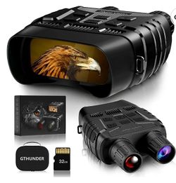 Gthunder Digital Night Vision Goggles Binoculars for Total Darkness—FHD 1080P Infrared Digital Night Vision, 32GB Memory Card for Photo and Video