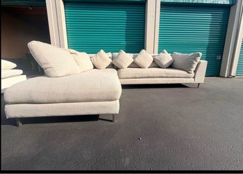 Free Delivery Room and Board Modern Beige L-Shaped Sectional Sofa with Chaise