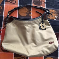 Dooney Bourke Nylon Leather Shoulder Bag Tote Large Erica