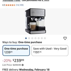 Mr. Coffee Espresso and Cappuccino Machine Stainless Steel