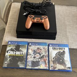 PS4 Console Bundle – Controller + 3 Games – Works Great