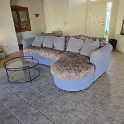 Beautiful Gray And Beige Sofa. 