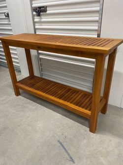 48” Indoor/Outdoor Wooden Console Table & Buffet Bar - Like New!