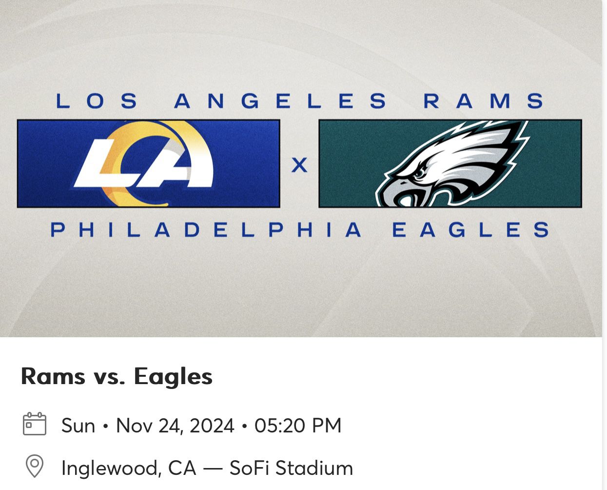 Philadelphia Eagles vs LA Rams
