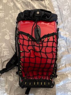 Vintage Boblbe-e Red Hard Shell Backpack with Cargo Net