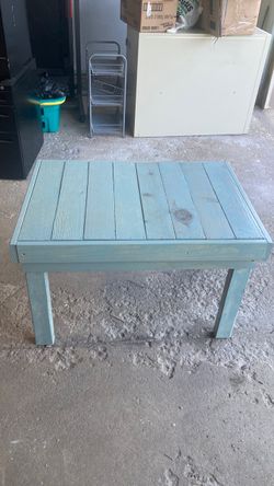 Rustic Wood Coffee Table Light Blue