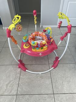 Fisher-Price Baby Bouncer Pink Petals Jumperoo Activity Center with Music  Lights Sounds and Developmental Toys