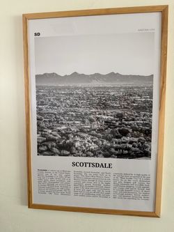 Black and White Framed Scottsdale Origin Poster