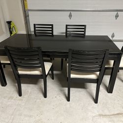 Solid Wood Dining Table With 6 Chairs