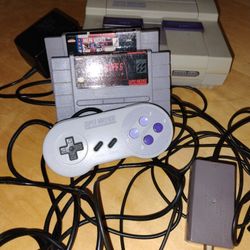 Super Nintendo SNES System Game Console Games Controller Gaming Unit 