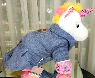 Blue Jean Fleece Lined Dog Jacket Size Large