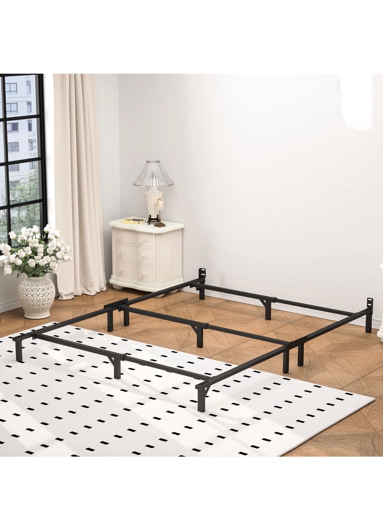 7" Compack Metal Bed Frame, Black, Queen, New in Box