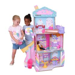 KidKraft Candy Castle Wooden Dollhouse with Elevator, 28 Accessories