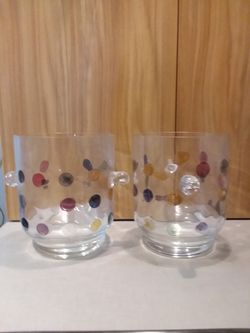 Vintage Handblown Polka Dot Ice Buckets/Coolers