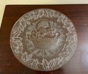 Harry and David Clear Glass Round Platter - 13”