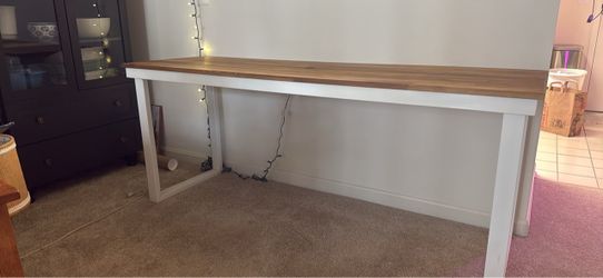 Farmhouse Style Wood Top Console Table