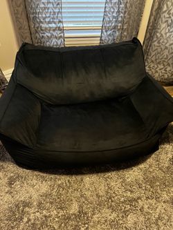 Big Joe Imperial Lounger Bean Bag Chair - Black Plush (Great Condition)