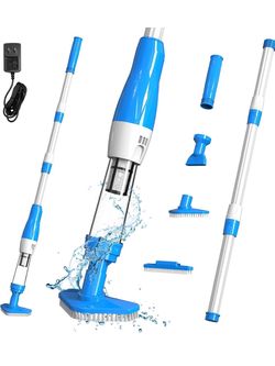 4 in 1 Cordless Rechargeable Small Pool Vacuum spa hot tub (Blue)