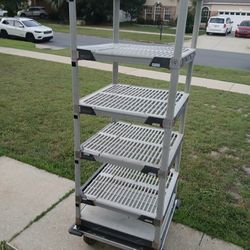 Mobile  Plastic Shelving Rack 6 ft × 24 inch