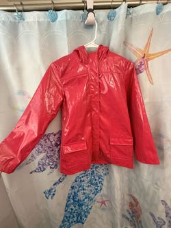 Hot Pink Girls Rain Jacket Sz L