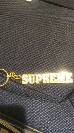 Supreme Gold Logo KeyChain