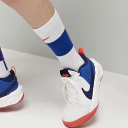 NIKE TEAM HUSTLE D10 GS 'WHITE GAME ROYAL' Size 6Y  