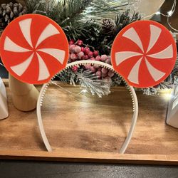 Mickey Peppermint Holiday Ears – Wearable Christmas Headband, Festive Disney Accessory