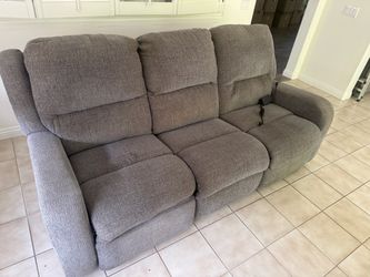 Free Gray Fabric Power Reclining Sofa