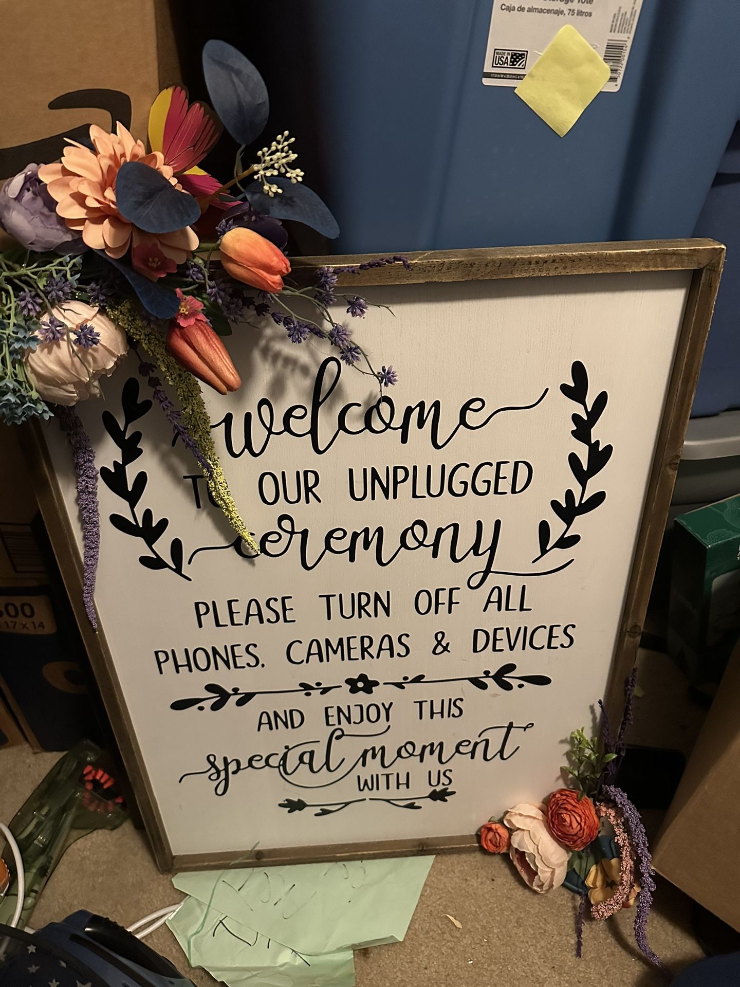 Welcome To Our Unplugged Ceremony Sign