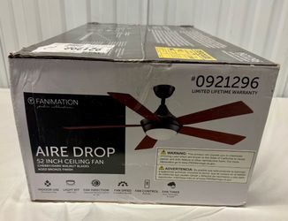 Fanimation Aire Drop 52" Aged Bronze Finish Ceiling Fan With Remote & LED Light