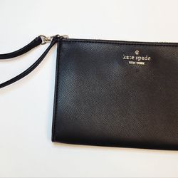Kate Spade Large Black Leather Wallet Wristlet