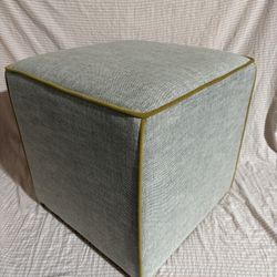 Lynwood Square Upholstered Cube Ottoman Mustard Contrast Piping - Threshold™