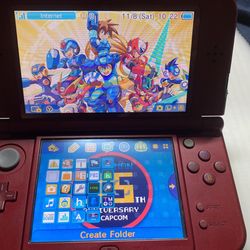 New Nintendo 3DS XL Red Monster Hunter X Mod With 128GB SD Card.