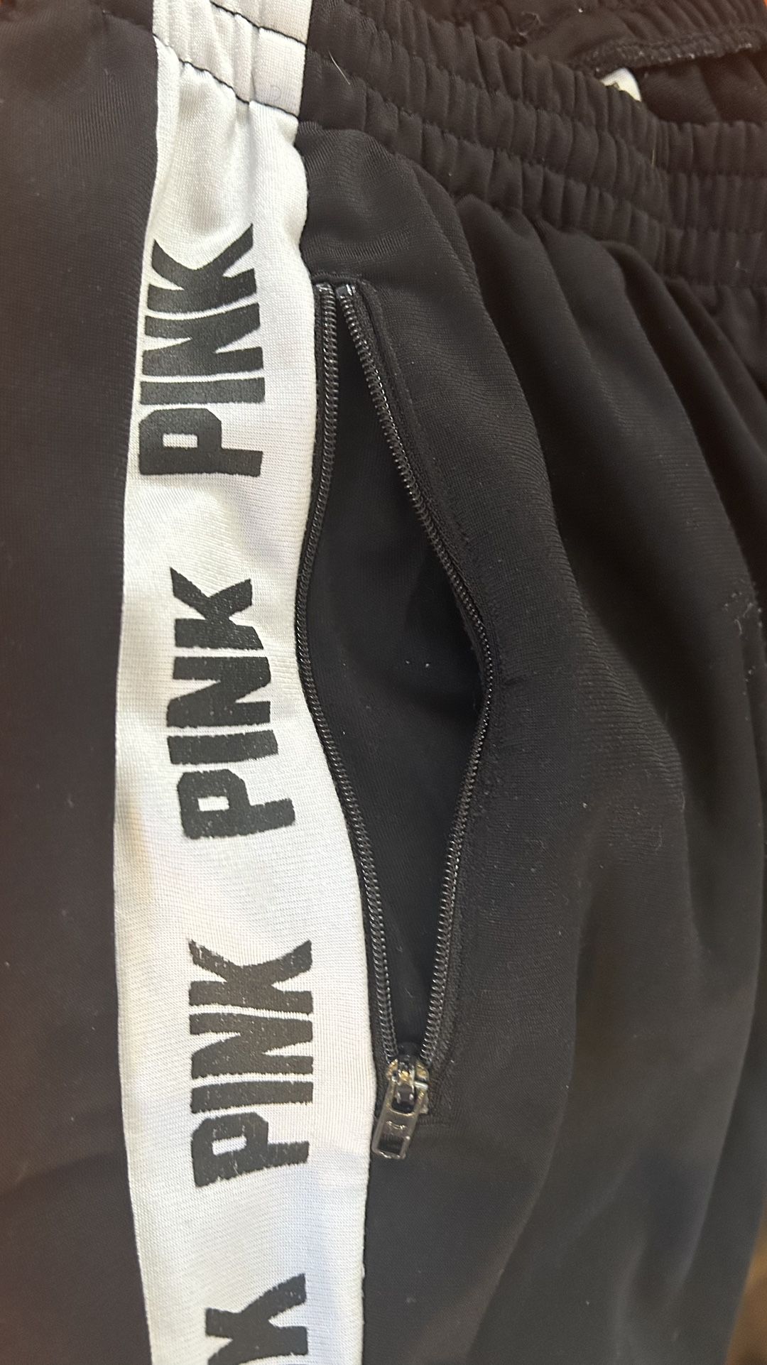 VICTORIA SECRET’s PINK open Snap Leg Sweatpants Sz. L 31” Inseam