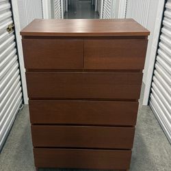 IKEA OAK WOOD FINISH LARGE 6-DRAWER CHEST DRESSER IN NEW CONDITION DELIVERY AVAILABLE