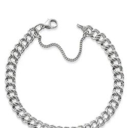 James Avery silver Medium Double Curb Chain Charm Bracelet