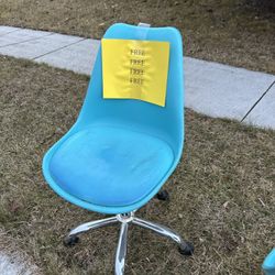 PAIR of these Super Cute Vintage Blue Rolling Chairs - Curbside 