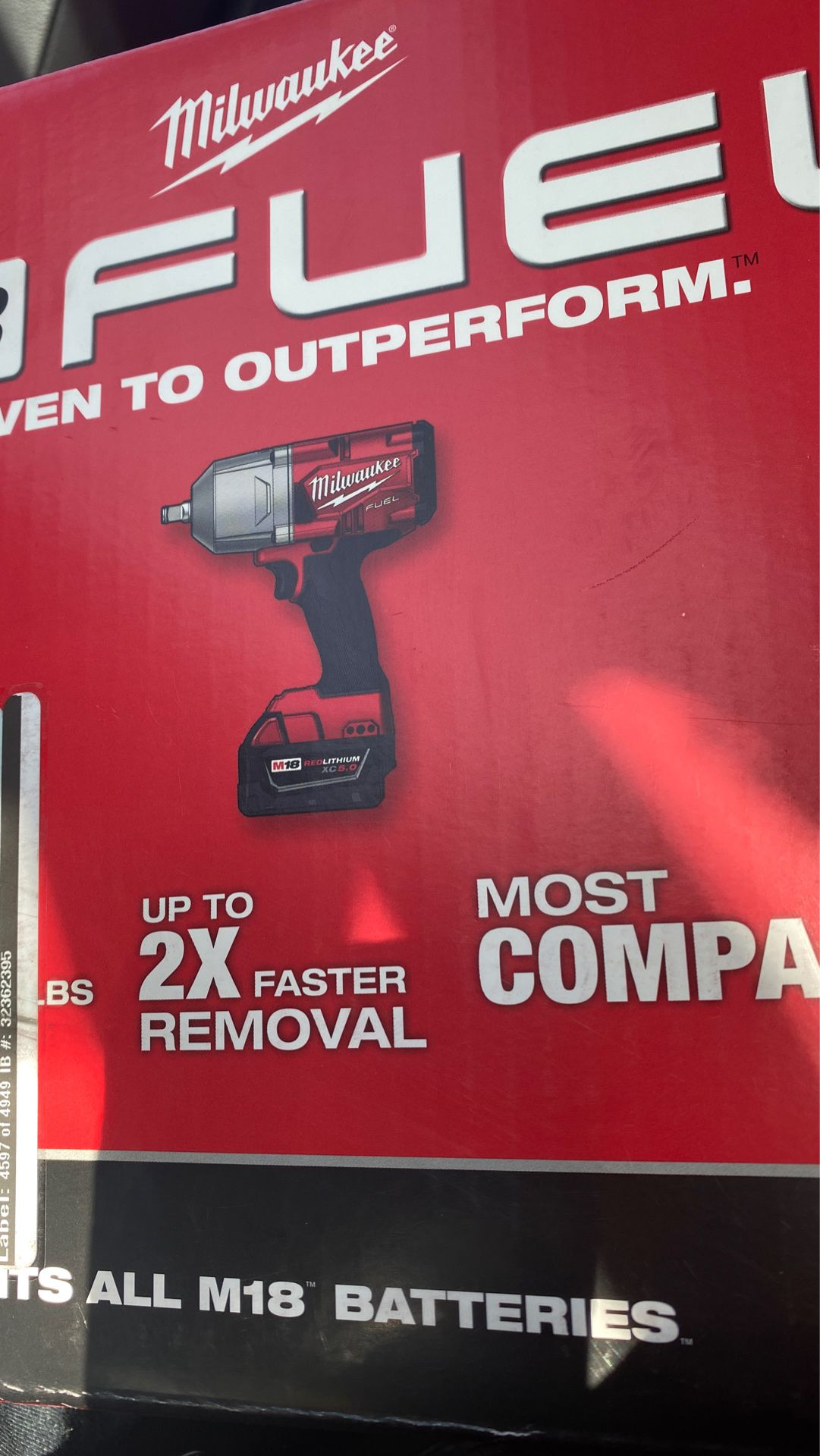 Milwaukee M18 FUEL 18-Volt Lithium-Ion Brushless Cordless 1/2 in. Impact Wrench w/Friction Ring Kit w/One 5.0 Ah Battery and Bag