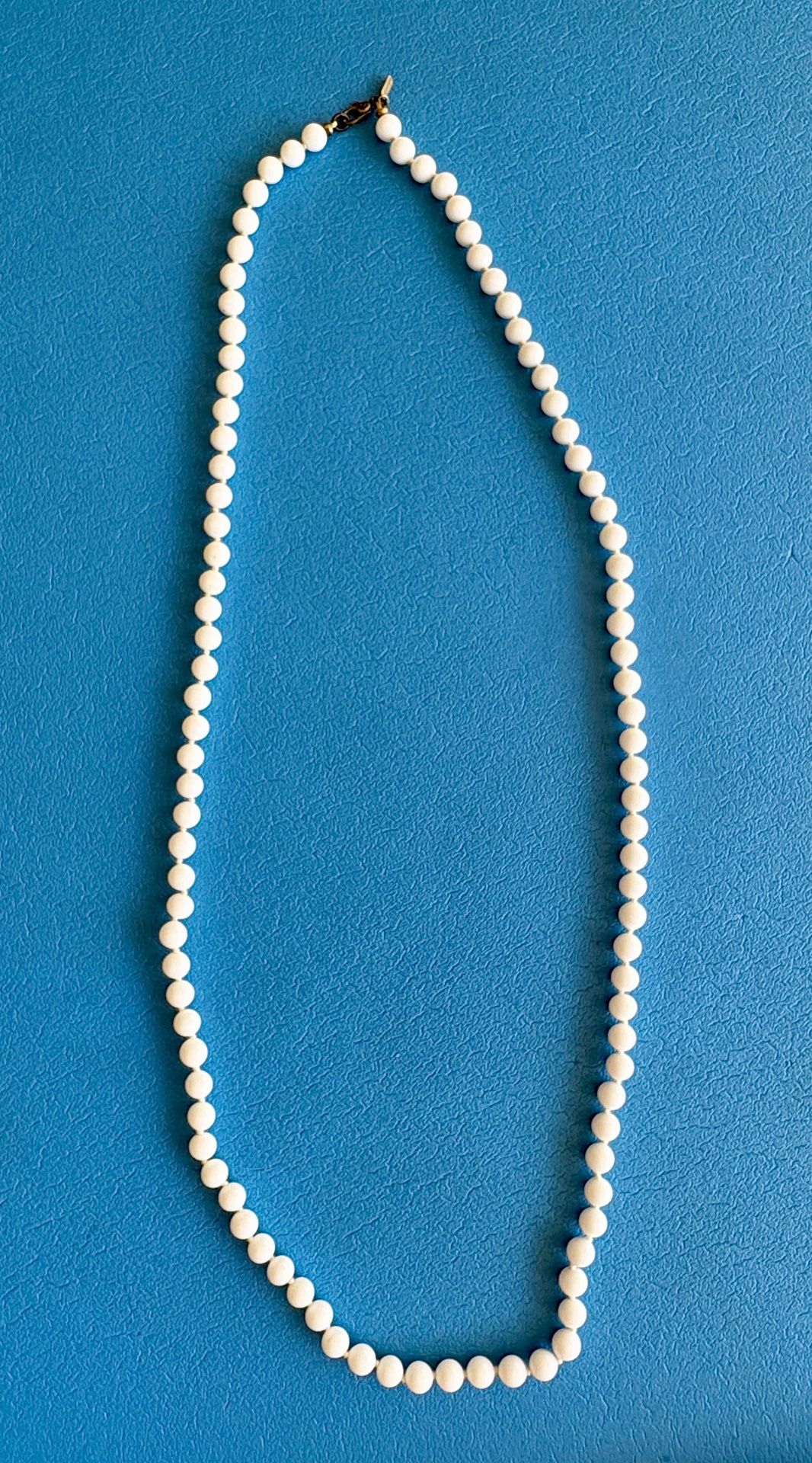 Monet White Beads Costume Necklace