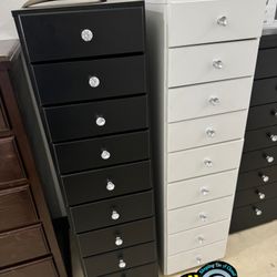 Nine Drawer Diamond Knobs Tall Dresser 