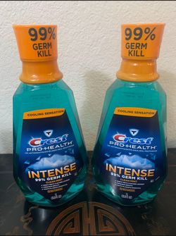 Crest Pro-Health Intense Mouthwash, Clean Mint, 1 L.  New.  $8.00 for both 