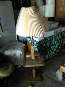 Oak table lamp