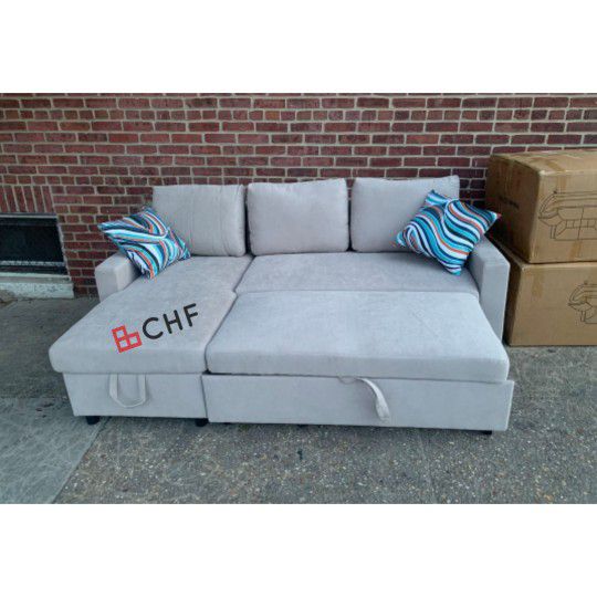 sectional sofa with storage chaise and pull out bed // OTHER COLORS AVAILABLE 