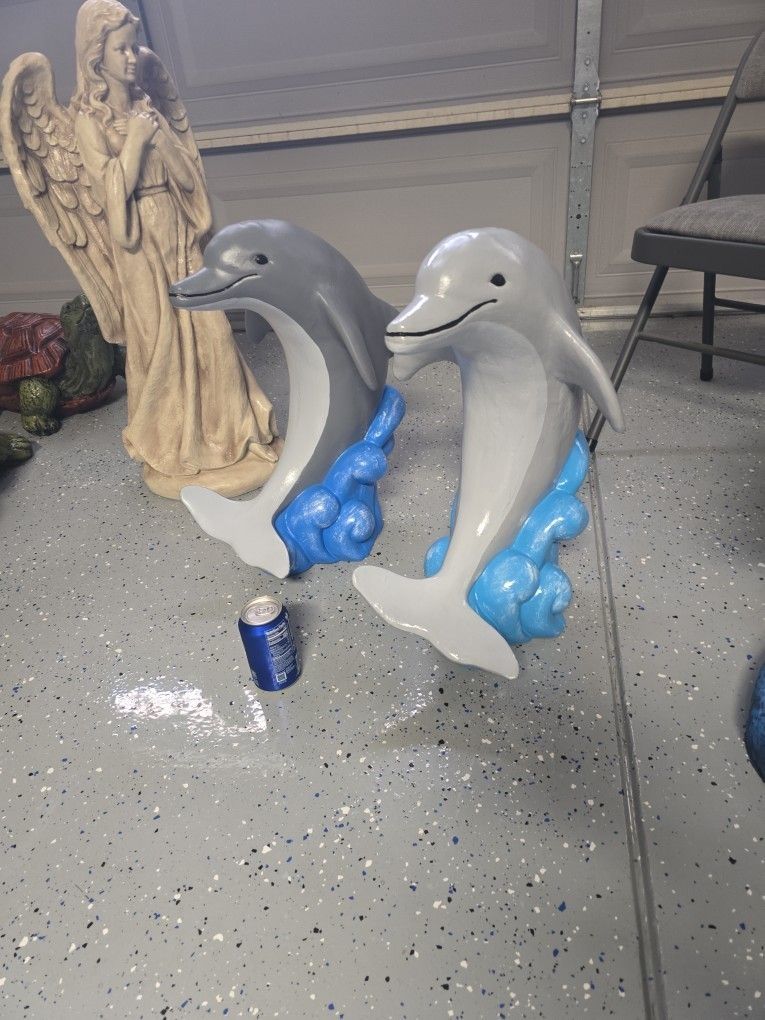 1 Dolphine Concrete Statue Yard Art