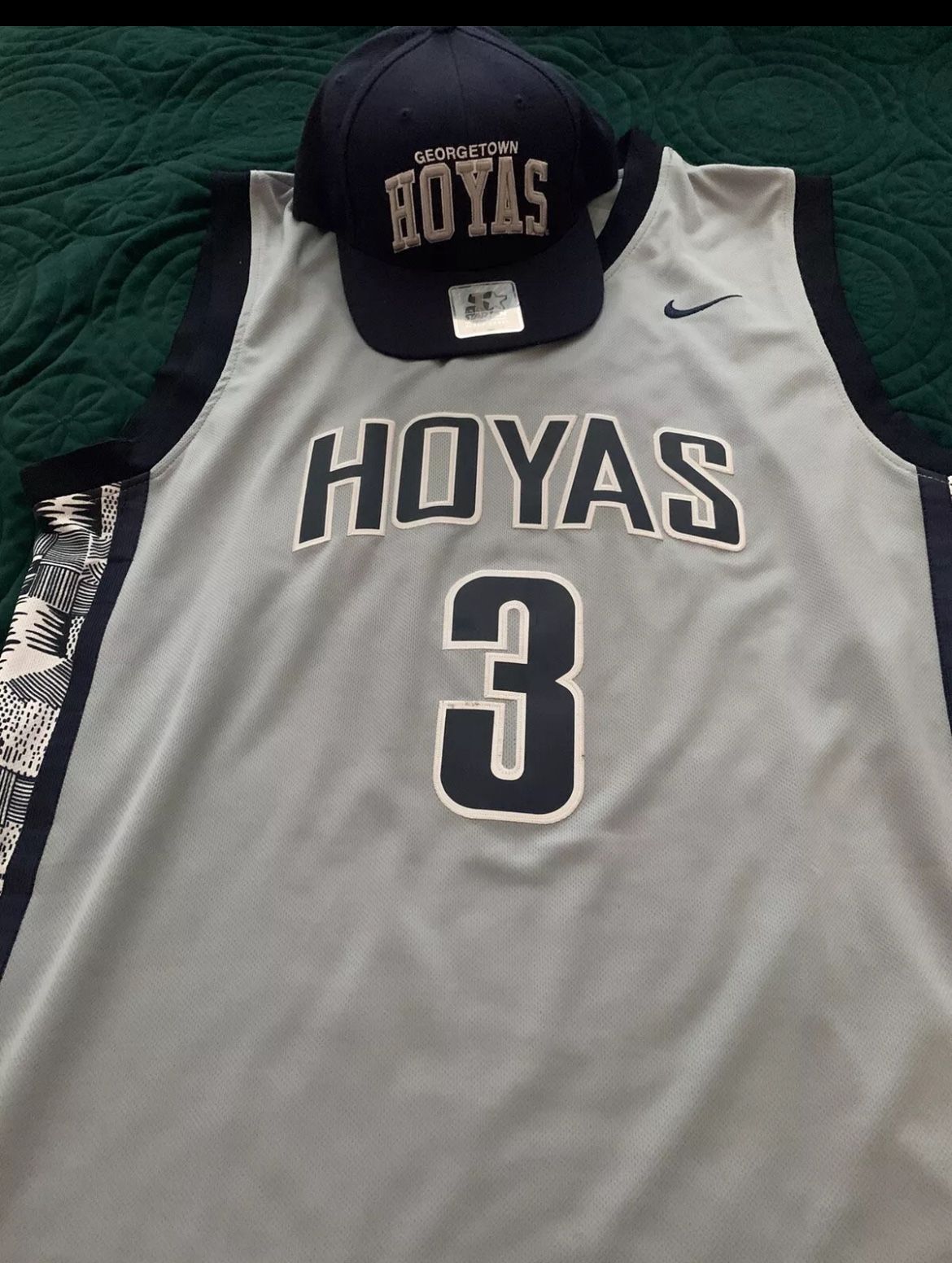 Allen Iverson Georgetown jersey with Rare Starter Snapback Included!!