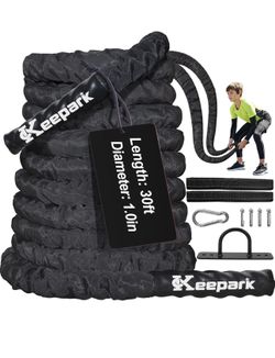Battle Ropes for Home Gym 1 Inch Diameter 30FT Length Workout Rope Exercise Rope Training Ropes