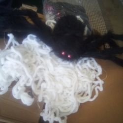 Giant Spider And Web Decor 