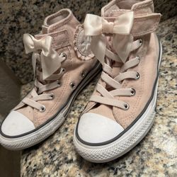 pink high top converse size youth 1