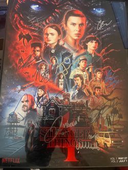 Stranger Things Poster (Multi-Cast Signed)