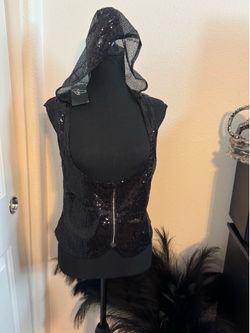 Cute sequined vest with zipper